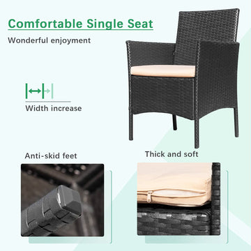 4ピース スチール製屋外パティオウィッカーコンバクションセット パープルクッション付き